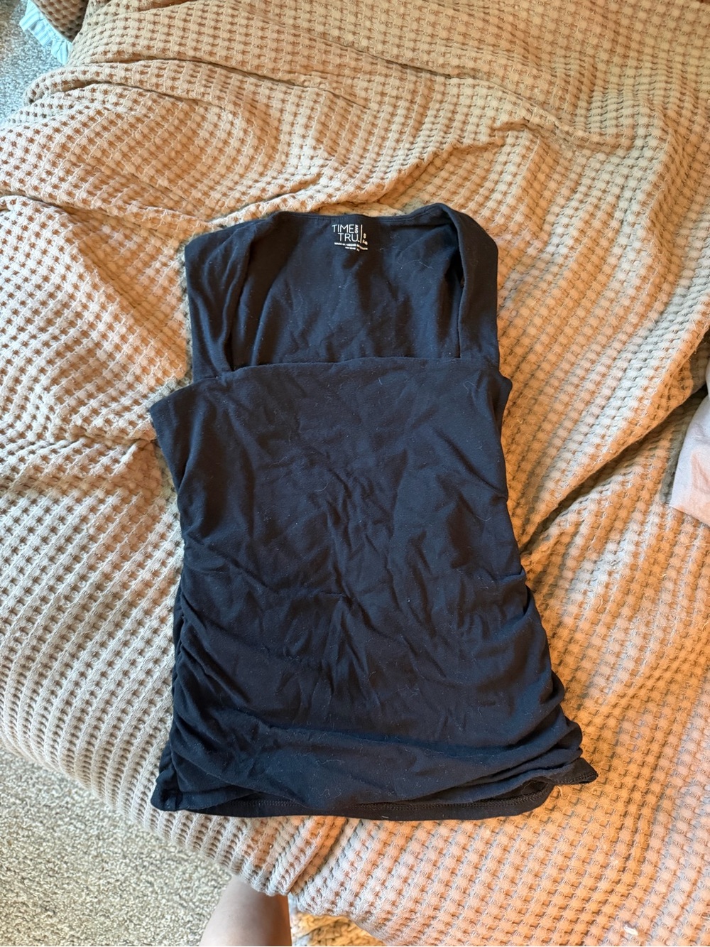 Black Ruched Tank Top
